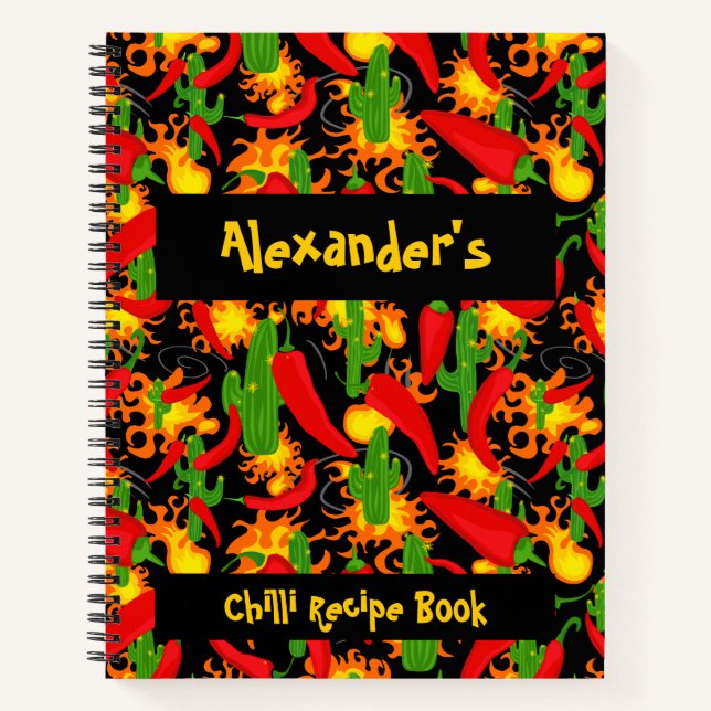 Gewürziger Chili Rezept Notizbuch (Vorderseite)