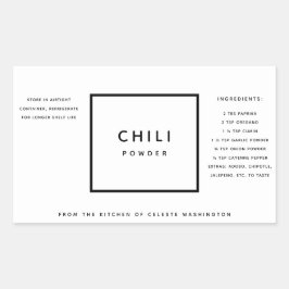 Gewürzmischung aus schwarzem und weißem Chili Rechteckiger Aufkleber