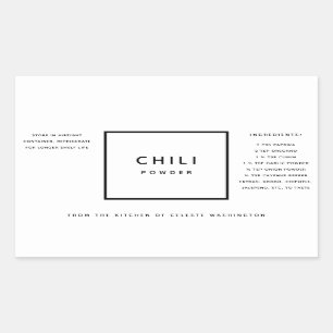 Gewürzmischung aus schwarzem und weißem Chili Rechteckiger Aufkleber