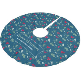 Gewürzmuster für Heilbeeren und rote Beeren Polyester Weihnachtsbaumdecke