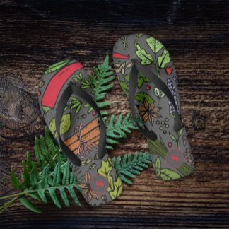 Gewürzmuster individuelle Name grau Flip Flops