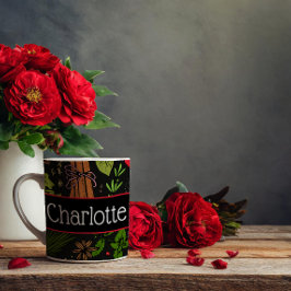 Gewürzmuster individuelle Name schwarz Kaffeetasse