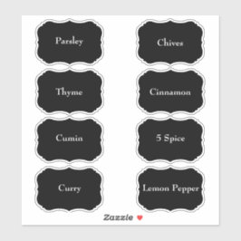 Gewürznacken Wasserdicht Elegante Black Pantry Lab Aufkleber