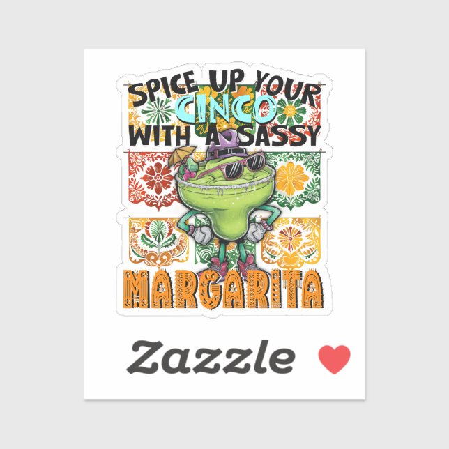 Gewürzter Cinco, Sassy Margarita, mexikanisch Aufkleber (Blatt)