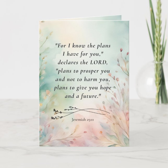 Gewürzter Jeremiah 29:11 Bibelverse Karte (Vorderseite)