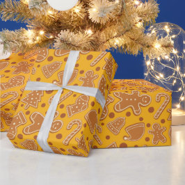 Gewürzter Lebkuchen Dunkelgelber Senf Geschenkpapier