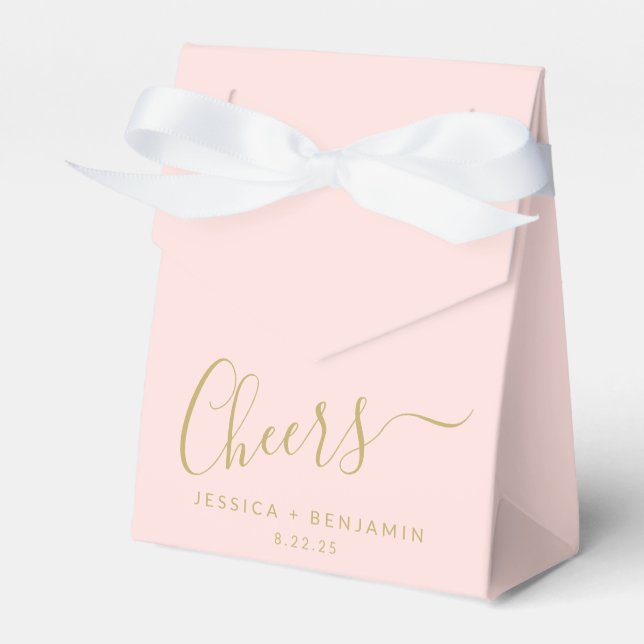 Gewürzter Minimalistischer Blush Pink Gold Custom  Geschenkschachtel (Vorderseite)