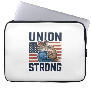 Gewwerkschaft Stark Katze Arbeiter Patriotisches V Laptopschutzhülle