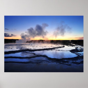 Geyser Smoke at Sunset Poster