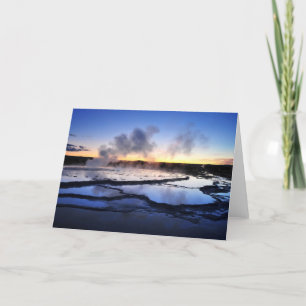 Geysir-Rauch am Sonnenuntergang Karte