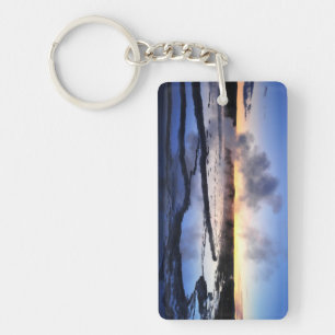 Geysir-Rauch am Sonnenuntergang Schlüsselanhänger
