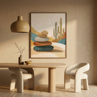 Gez minimalistischer Wüstensteinhaufen für moderne Poster