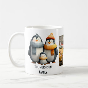Gezählte Winter-Pinguin-Familie Kaffeetasse