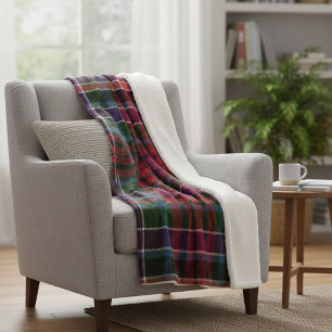 Gezähmtes Highland-Karo - Rustikales Rot & Grünes Fleecedecke
