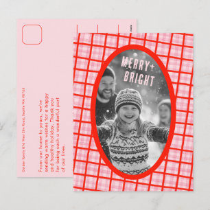 Gezahnte Plaid-Weihnachts-Fotocollage nach Maß Feiertagspostkarte