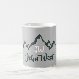 Gezeichnet Bergkette personalisierbare Monogramm Kaffeetasse