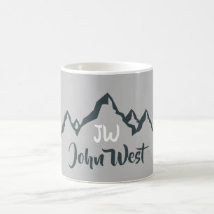 Gezeichnet Bergkette personalisierbare Monogramm Kaffeetasse