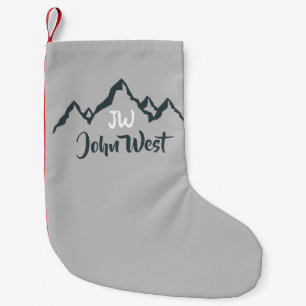 Gezeichnet Bergkette personalisierbare Monogramm Kleiner Weihnachtsstrumpf