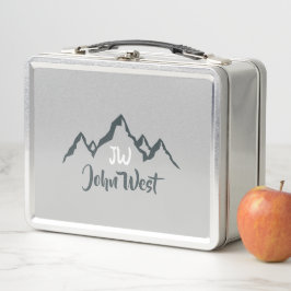 Gezeichnet Bergkette personalisierbare Monogramm Metall Brotdose