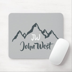 Gezeichnet Bergkette personalisierbare Monogramm Mousepad
