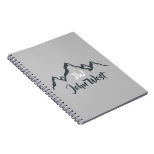 Gezeichnet Bergkette personalisierbare Monogramm Notizblock