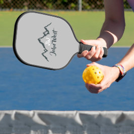 Gezeichnet Bergkette personalisierbare Monogramm Pickleball Schläger