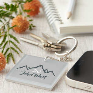 Gezeichnet Bergkette personalisierbare Monogramm Schlüsselanhänger