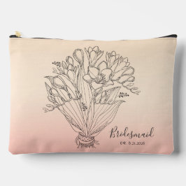 Gezeichnet Blume Bouquet Yellow/PinkOmbre Bridesma Zubehörtasche