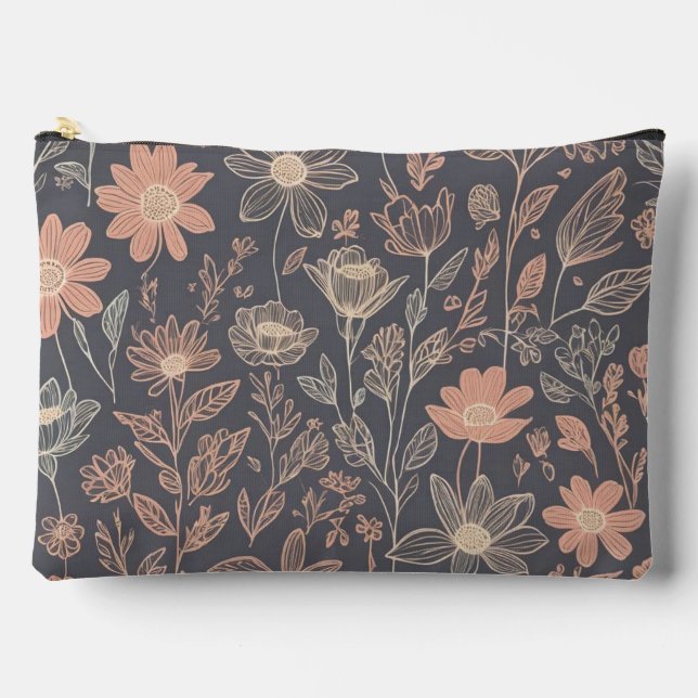 gezeichnet Blume für niedliche Illustrationsgrafik Zubehörtasche (Vorderseite)