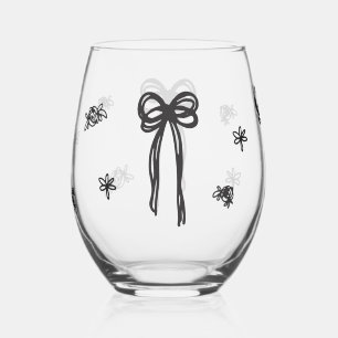 Gezeichnet Bow Wedding Weinglas Ohne Stiel