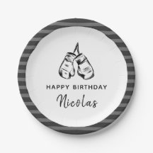 Gezeichnet Boxhandschuhe Design gestreift Geburtst