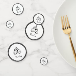 Gezeichnet Boxhandschuhe Design gestreift Personal Konfetti