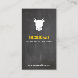 Gezeichnet COW-LOGO 2 für Restaurants, Koch, Pubs Visitenkarte