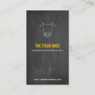 Gezeichnet COW-LOGO für Restaurants, Koch, Pubs Visitenkarte