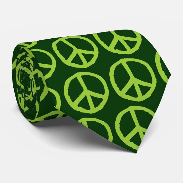 Gezeichnet Friedenssymbol - Grüne II-Shades Krawatte (Gerollt)