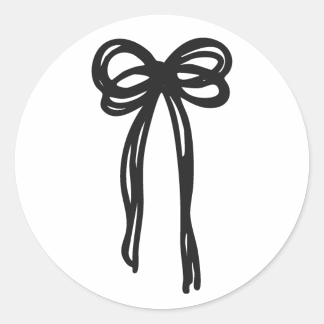 Gezeichnet gemeinsam mit Ribbon Wedding Runder Aufkleber (Vorderseite)