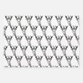 Gezeichnet Giraffe mit Brillenumschlagpapier Geschenkpapier Set