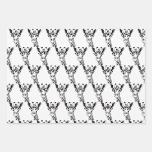Gezeichnet Giraffe mit Brillenumschlagpapier Geschenkpapier Set