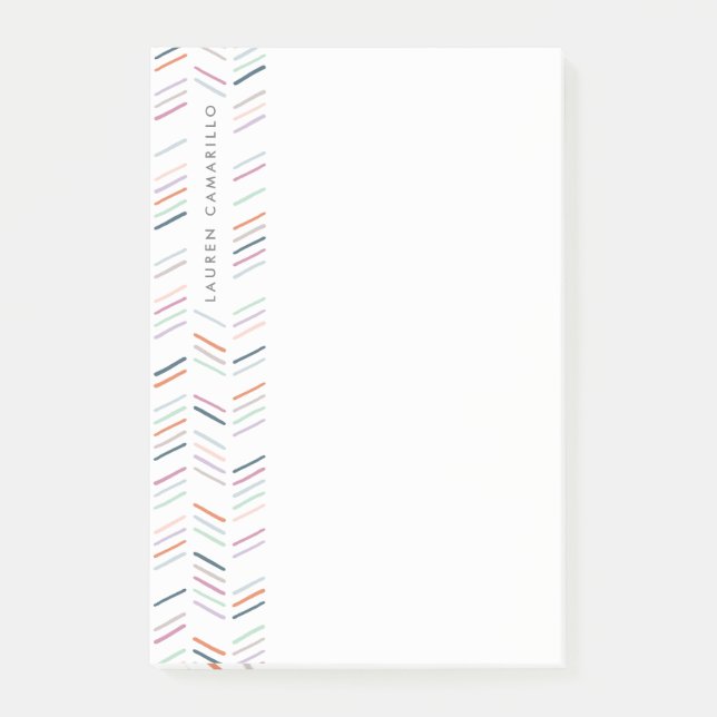 Gezeichnet Herringbone Personalisiert Post-It - Fu Klebezettel (Vorderseite)