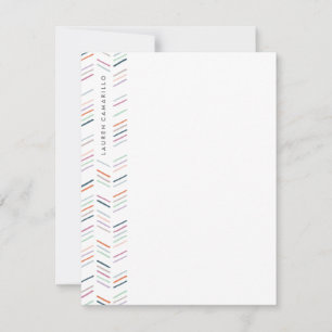 Gezeichnet Herringbone Stationery - Fuchsia Mitteilungskarte