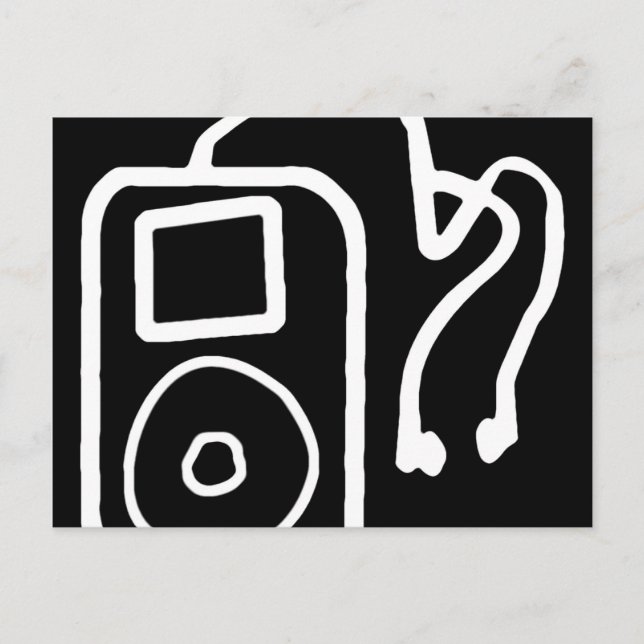 Gezeichnet iPod Black Postcards Postkarte (Vorderseite)