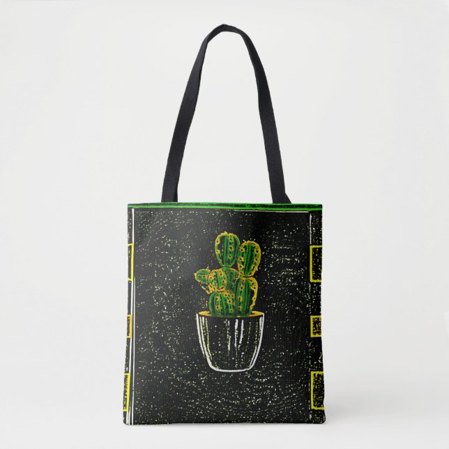 Gezeichnet Kaktus Tasche (Vorderseite)