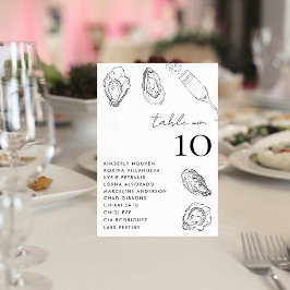 Gezeichnet Oysters Seating Chart Names Wedding Sig Tischnummer