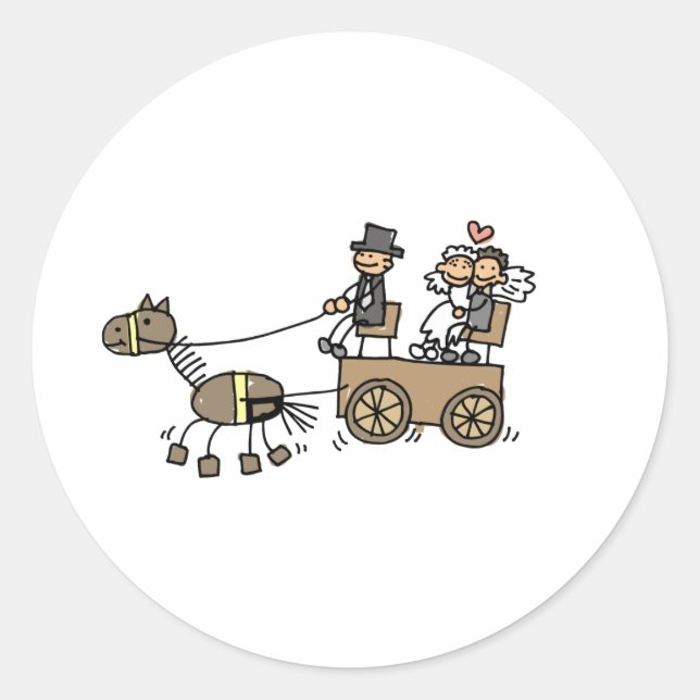 Gezeichnet Pferd für Hochzeiten Runder Aufkleber (Vorderseite)