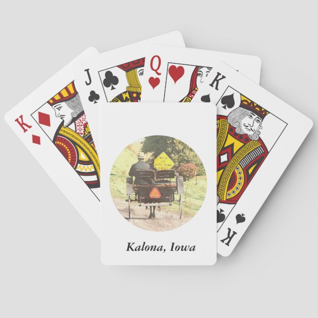 Gezeichnet Pferde, Kalona, Iowa Spielkarten (Rückseite)