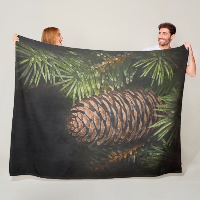 Gezeichnet Pinecone und Pine Needles Fleecedecke (Beispiel)