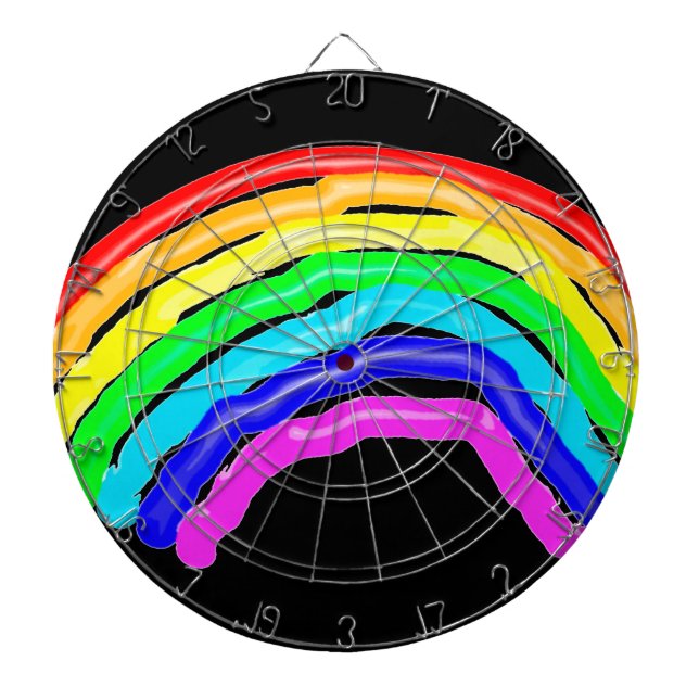 Gezeichnet Regenbogen Dartscheibe (vorne)