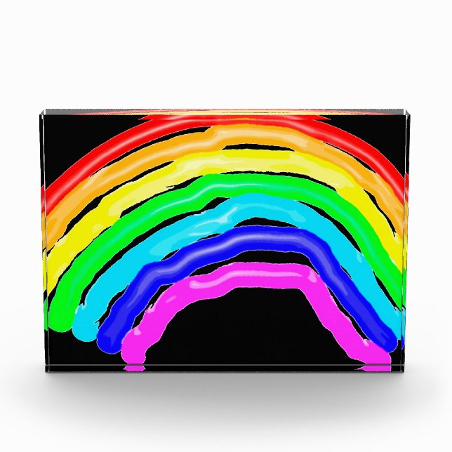 Gezeichnet Regenbogen Fotoblock (Vorderseite)