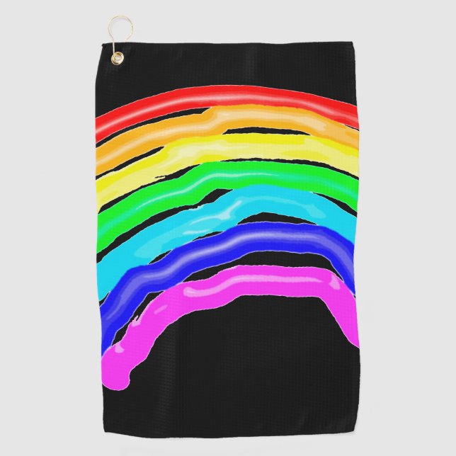 Gezeichnet Regenbogen Golfhandtuch (Vorderseite)
