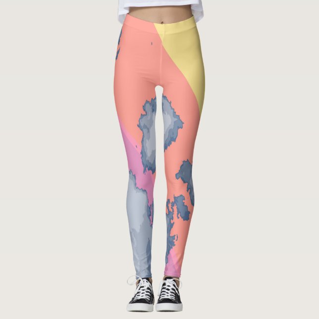Gezeichnet Regenbogen Leggings (Vorderseite)